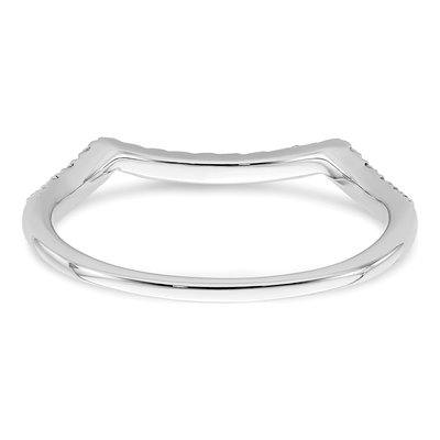 14K White Gold 1/10 ct tw Diamond Contoured Wedding Band – view 5