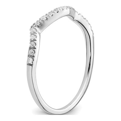 14K White Gold 1/10 ct tw Diamond Contoured Wedding Band – view 6