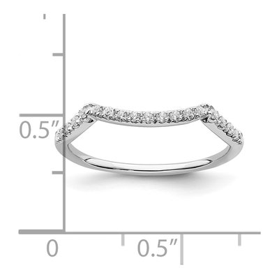 14K White Gold 1/10 ct tw Diamond Contoured Wedding Band – view 7