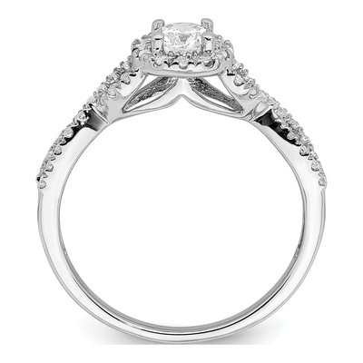 14K White Gold Halo Plus Diamond Engagement Ring Semi-Mount – view 3