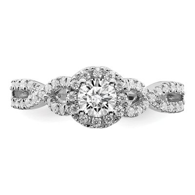 14K White Gold Halo Plus Diamond Engagement Ring Semi-Mount – view 5
