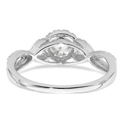 14K White Gold Halo Plus Diamond Engagement Ring Semi-Mount – view 6