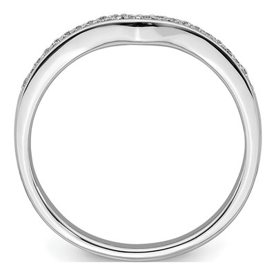 14K White Gold 1/10 ct tw Diamond Contoured Wedding Band – view 3