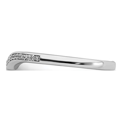 14K White Gold 1/10 ct tw Diamond Contoured Wedding Band – view 4