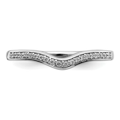 14K White Gold 1/10 ct tw Diamond Contoured Wedding Band – view 5
