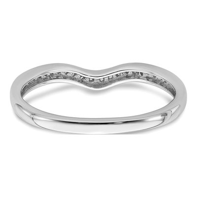 14K White Gold 1/10 ct tw Diamond Contoured Wedding Band – view 6