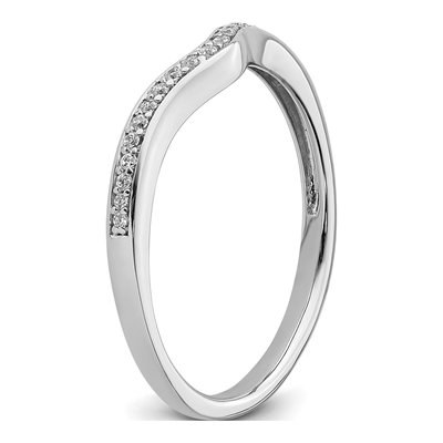 14K White Gold 1/10 ct tw Diamond Contoured Wedding Band – view 7