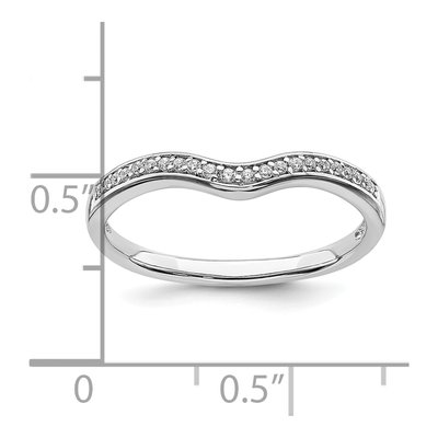 14K White Gold 1/10 ct tw Diamond Contoured Wedding Band – view 8