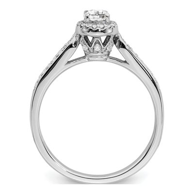 14K White Gold Diamond Halo Engagement Ring Semi-Mount – view 2