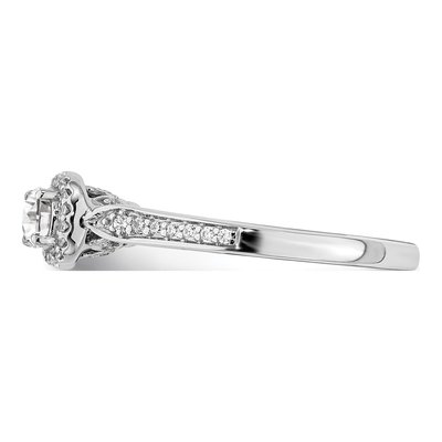 14K White Gold Diamond Halo Engagement Ring Semi-Mount – view 3
