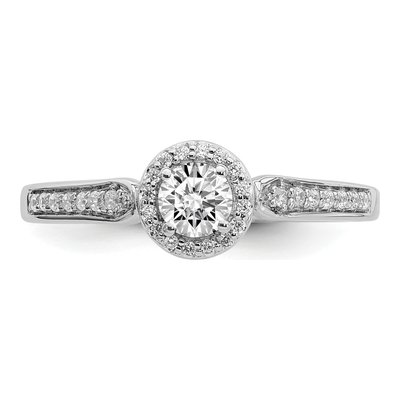 14K White Gold Diamond Halo Engagement Ring Semi-Mount – view 4