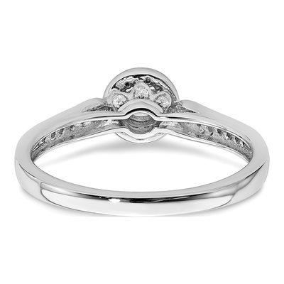14K White Gold Diamond Halo Engagement Ring Semi-Mount – view 5
