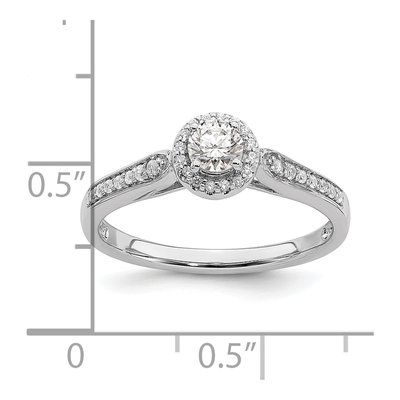 14K White Gold Diamond Halo Engagement Ring Semi-Mount – view 7