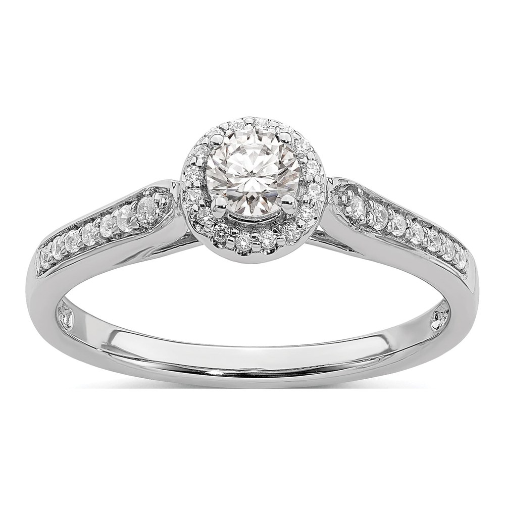 14K White Gold 0.17 ct Diamond Halo Semi-Mount Ring
