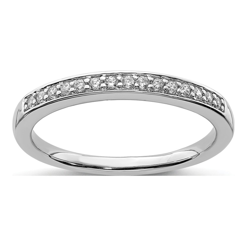 14K White Gold 1/7 ct tw Diamond Wedding Band