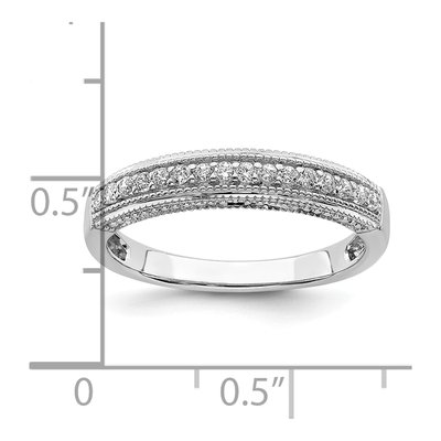 14K White Gold 1/5 ct tw Diamond Wedding Band – view 7
