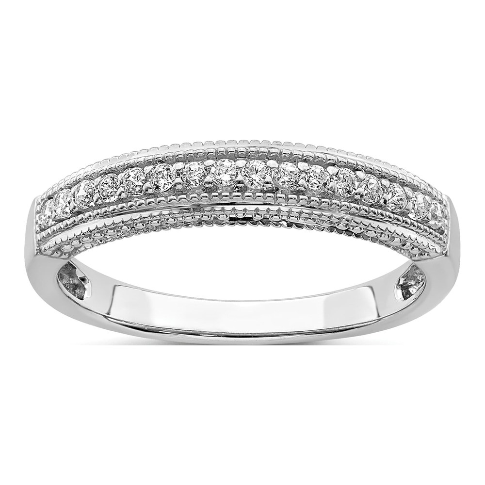 14K White Gold Diamond Wedding Band, 2.2mm