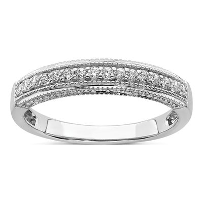 14K White Gold 1/5 ct tw Diamond Wedding Band