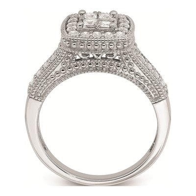 14K White Gold 5/8 ct tw Diamond Halo Engagement Ring – view 2