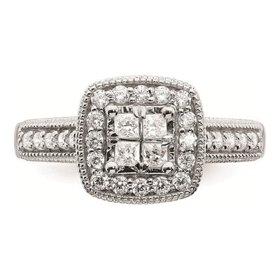 14K White Gold 5/8 ct tw Diamond Halo Engagement Ring – view 4