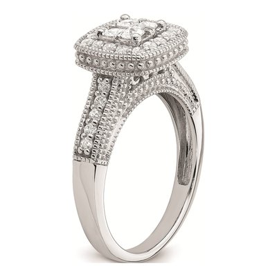 14K White Gold 5/8 ct tw Diamond Halo Engagement Ring – view 6
