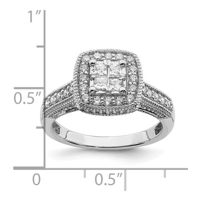 14K White Gold 5/8 ct tw Diamond Halo Engagement Ring – view 8