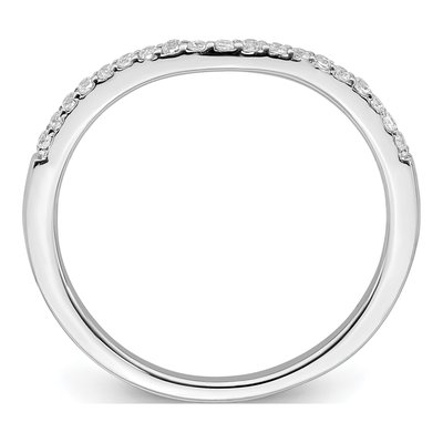 14K White Gold 1/6 ct tw Diamond Contoured Wedding Band – view 3