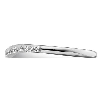 14K White Gold 1/6 ct tw Diamond Contoured Wedding Band – view 4