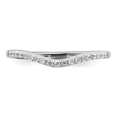 14K White Gold 1/6 ct tw Diamond Contoured Wedding Band – view 5
