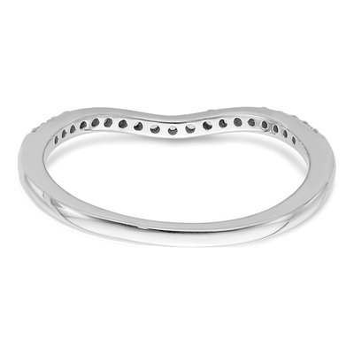 14K White Gold 1/6 ct tw Diamond Contoured Wedding Band – view 6