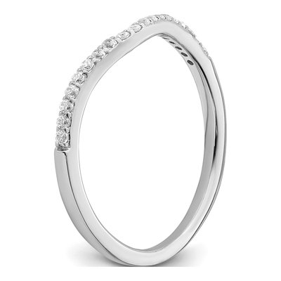 14K White Gold 1/6 ct tw Diamond Contoured Wedding Band – view 7