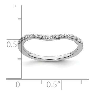 14K White Gold 1/6 ct tw Diamond Contoured Wedding Band – view 8