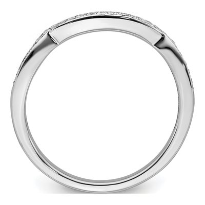 14K White Gold 1/8 ct tw Diamond Contoured Wedding Band – view 2