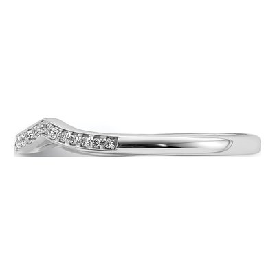 14K White Gold 1/8 ct tw Diamond Contoured Wedding Band – view 3