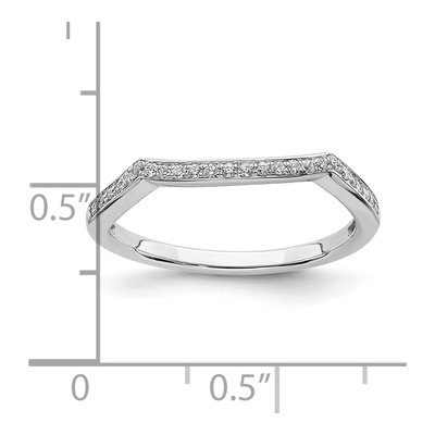 14K White Gold 1/8 ct tw Diamond Contoured Wedding Band – view 5