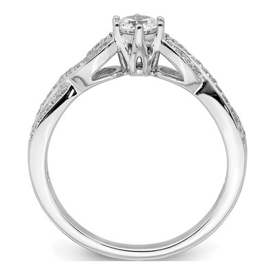 14K White Gold Criss-Cross Diamond Engagement Ring Semi-Mount – view 2