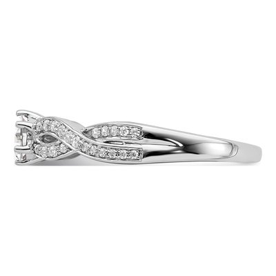 14K White Gold Criss-Cross Diamond Engagement Ring Semi-Mount – view 3