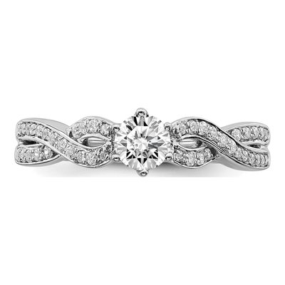 14K White Gold Criss-Cross Diamond Engagement Ring Semi-Mount – view 4
