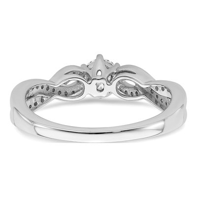 14K White Gold Criss-Cross Diamond Engagement Ring Semi-Mount – view 5