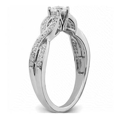 14K White Gold Criss-Cross Diamond Engagement Ring Semi-Mount – view 6