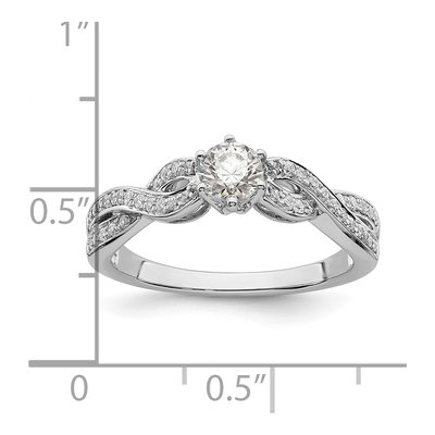 14K White Gold Criss-Cross Diamond Engagement Ring Semi-Mount – view 8
