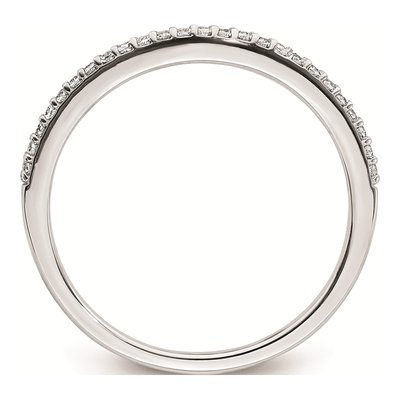 14K White Gold 1/8 ct tw Diamond Contoured Wedding Band – view 2