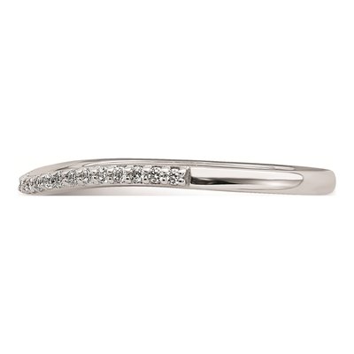 14K White Gold 1/8 ct tw Diamond Contoured Wedding Band – view 3