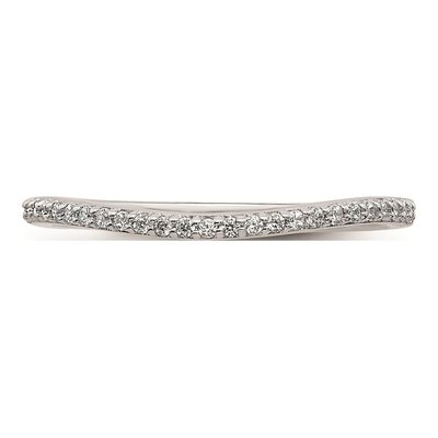 14K White Gold 1/8 ct tw Diamond Contoured Wedding Band – view 4