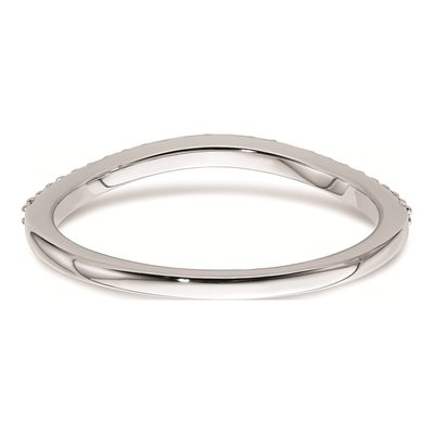 14K White Gold 1/8 ct tw Diamond Contoured Wedding Band – view 5
