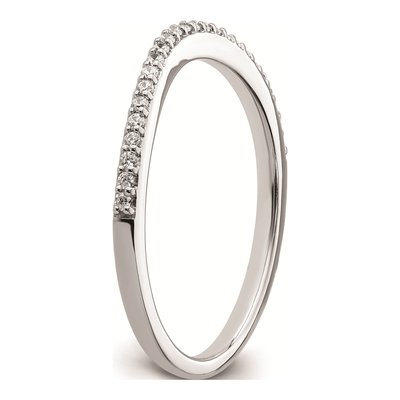 14K White Gold 1/8 ct tw Diamond Contoured Wedding Band – view 6