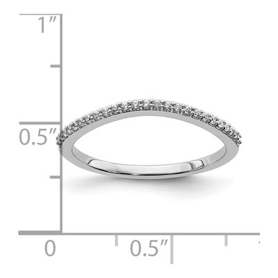 14K White Gold 1/8 ct tw Diamond Contoured Wedding Band – view 7