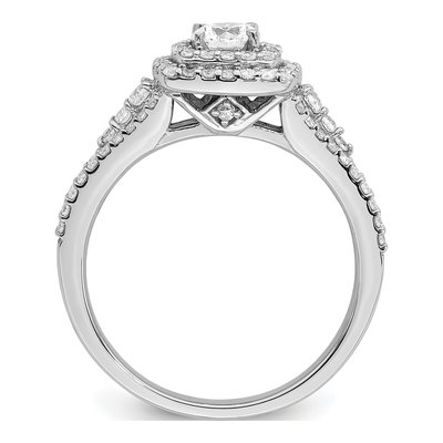 14K White Gold Double Halo Diamond Engagement Ring Semi-Mount – view 2