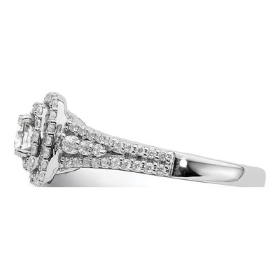 14K White Gold Double Halo Diamond Engagement Ring Semi-Mount – view 3