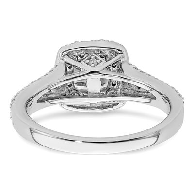 14K White Gold Double Halo Diamond Engagement Ring Semi-Mount – view 5